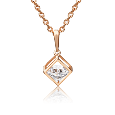 Подвеска с фианитом из золота 585 пробы