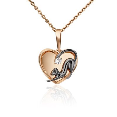 Подвеска с фианитом из золота 585 пробы