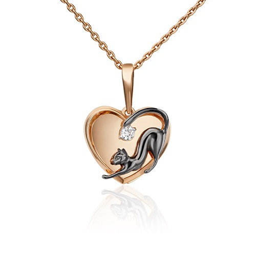 Подвеска с фианитом из золота 585 пробы