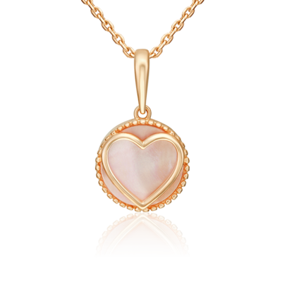 Подвеска "Серце" с перламутром из золота 585 пробы