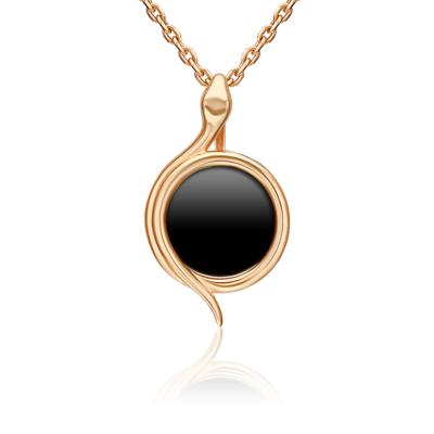 Подвеска "Змея" с ониксом из золота 585 пробы