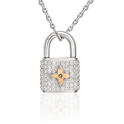 Подвеска "Замок" с фианитами из золота 585 пробы