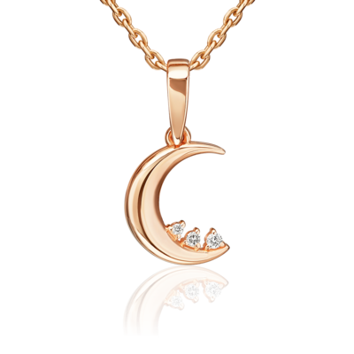 Подвеска "Луна" с бриллиантами из золота 585 пробы