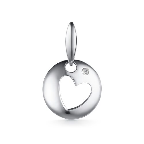 Подвеска с бриллиантом из серебра 925 пробы