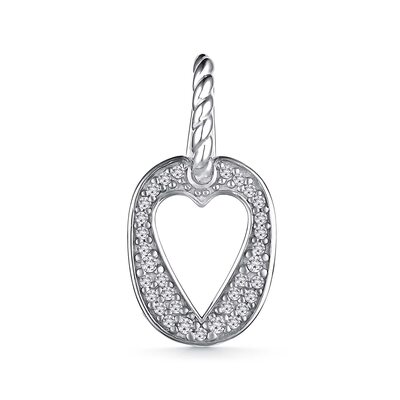 Подвеска "Сердце" с фианитами из серебра 925 пробы