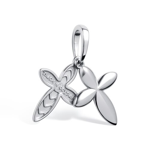 Подвеска с бриллиантом из серебра 925 пробы