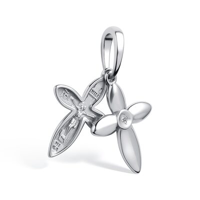 Подвеска с бриллиантом из серебра 925 пробы