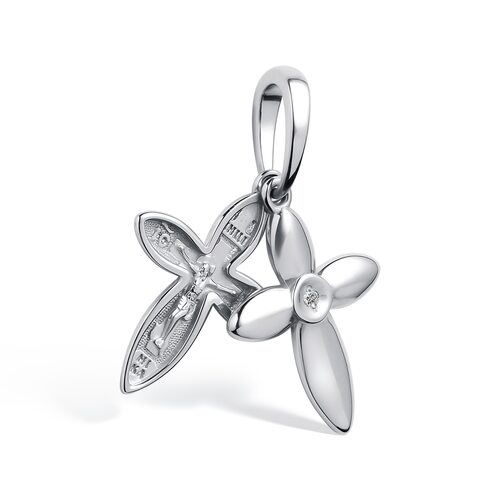 Подвеска с бриллиантом из серебра 925 пробы