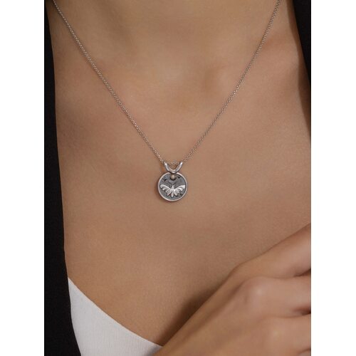 Подвеска с бриллиантами и золотой вставкой из серебра 925 пробы