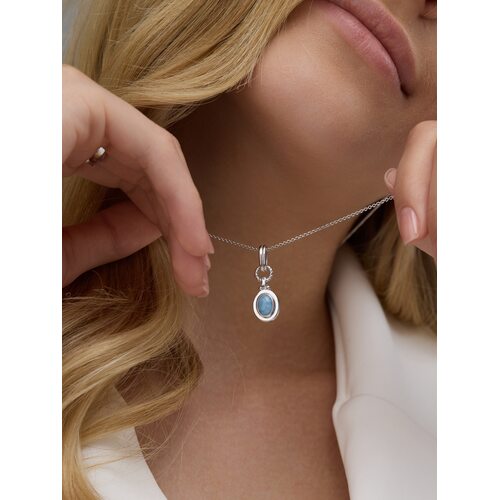 Подвеска с аквамарином из серебра 925 пробы