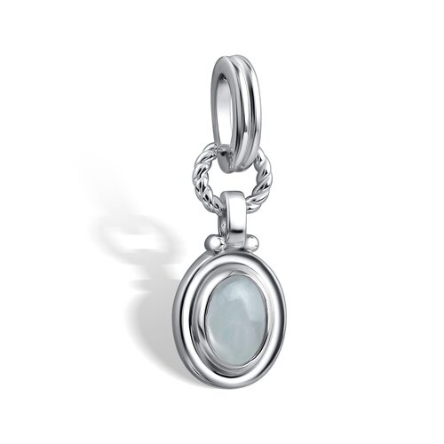 Подвеска с аквамарином из серебра 925 пробы