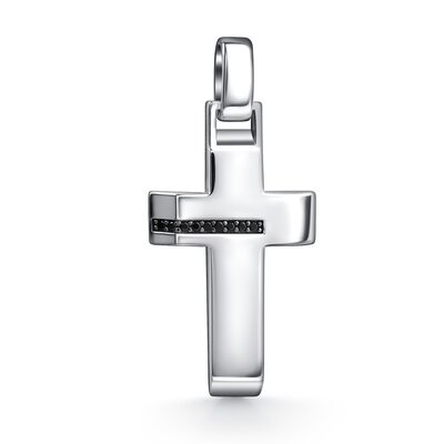 Декоративный крест с фианитами из серебра 925 пробы