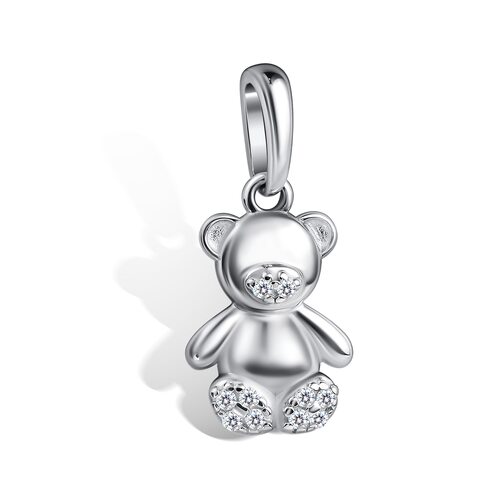 Подвеска "Мишка" с фианитами из серебра 925 пробы