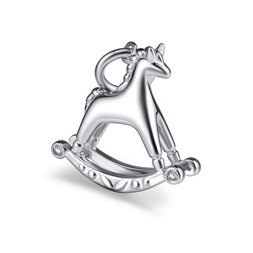 Подвеска "Лошадка" с фианитами из серебра 925 пробы