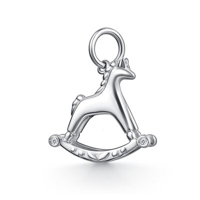 Подвеска "Лошадка" с фианитами из серебра 925 пробы