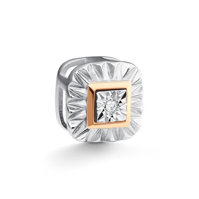 Подвеска с бриллиантом и золотой вставкой из серебра 925 пробы