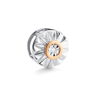 Подвеска с бриллиантом и золотой вставкой из серебра 925 пробы