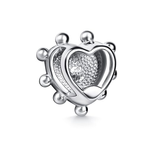 Подвеска "Сердце" с бриллиантом из серебра 925 пробы