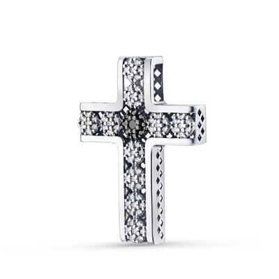 Декоративный крест с бриллиантами из золота 585 пробы