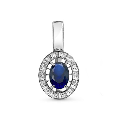 Подвеска с сапфиром и бриллиантами из золота 585 пробы