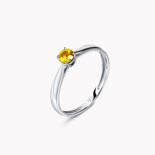 Кольцо с сапфиром из белого золота 585 пробы