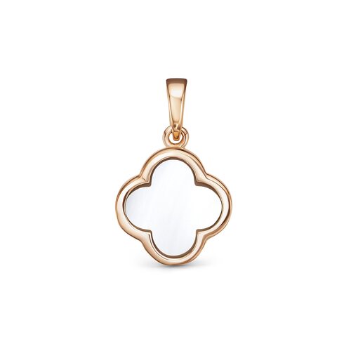 Подвеска "Клевер" с перламутром из золота 585 пробы