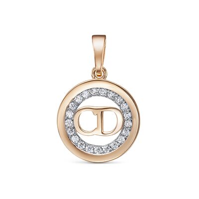 Подвеска с фианитами из золота 585 пробы