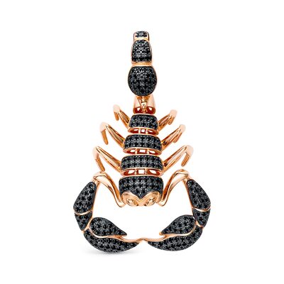 Подвеска "Скорпион" с фианитами из золота 585 пробы