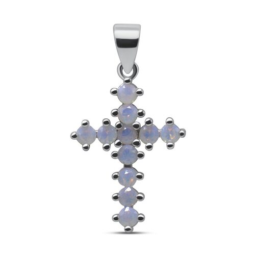 Крест декоративный с фианитами из серебра 925 пробы