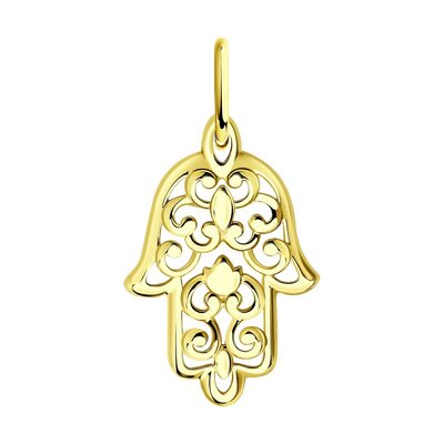Подвеска "Хамса" из желтого золота 585 пробы