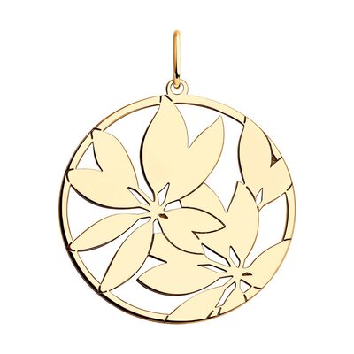 Подвеска "Цветы" из золота 585 пробы