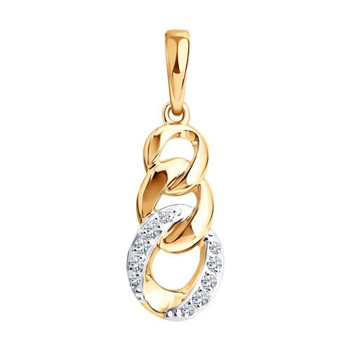 Подвеска с фианитами из золота 585 пробы