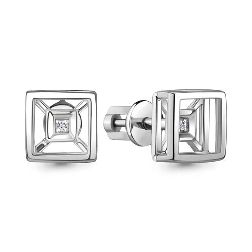 Серьги с бриллиантами из серебра 925 пробы