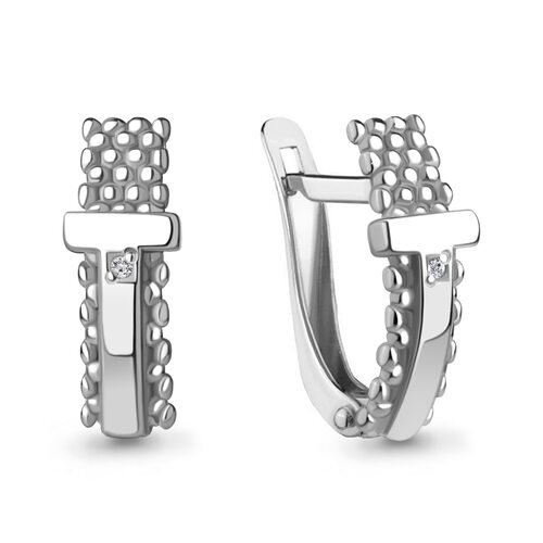 Серьги с бриллиантами из серебра 925 пробы