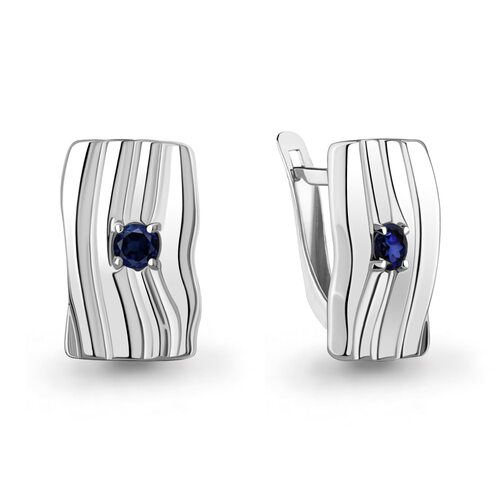 Серьги с сапфирами из серебра 925 пробы