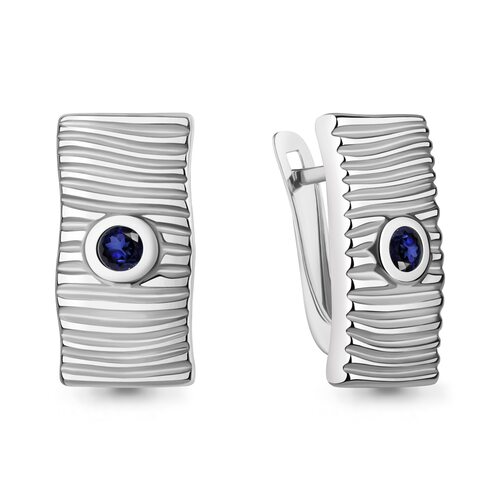 Серьги с сапфирами из серебра 925 пробы
