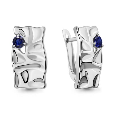 Серьги с сапфирами из серебра 925 пробы