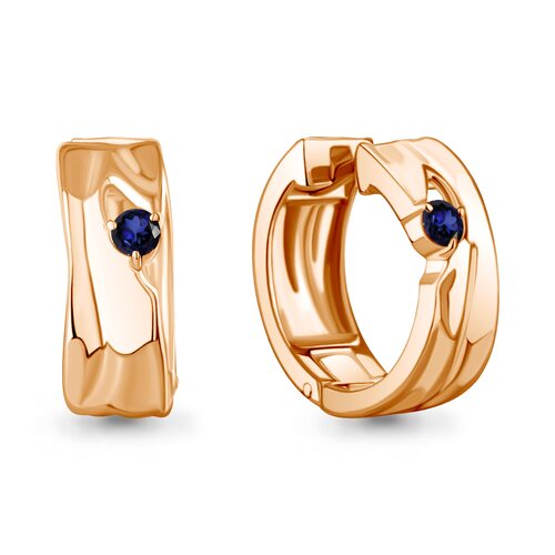 Серьги с сапфирами из серебра 925 пробы с позолотой