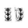 Серьги с черными бриллиантами из серебра 925 пробы арт. 040332Ч.5