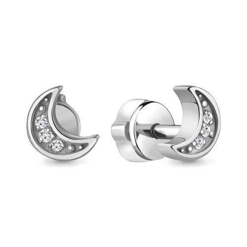 Серьги с бриллиантами из серебра 925 пробы