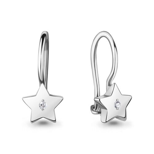 Серьги с бриллиантами из серебра 925 пробы