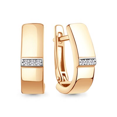 Серьги с бриллиантами из серебра 925 пробы с позолотой