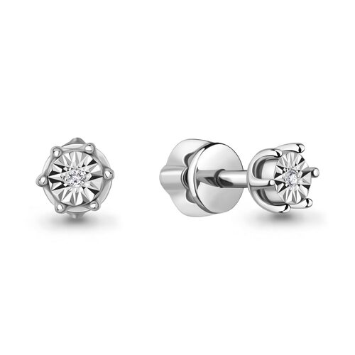 Серьги с бриллиантами из серебра 925 пробы