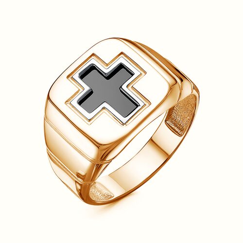 Кольцо "Крест" с фианитом из золота 585 пробы