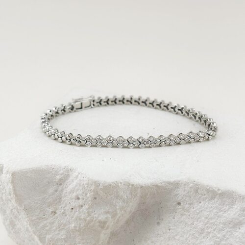 Браслет с бриллиантами из белого золота 585 пробы
