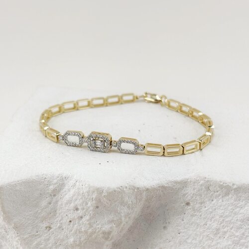 Браслет с бриллиантами из золота 585 пробы