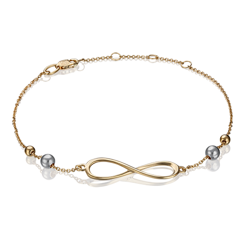 Браслет "Бесконечность" из желтого золота 585 пробы