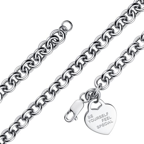 Браслет "Сердце" из серебра 925 пробы