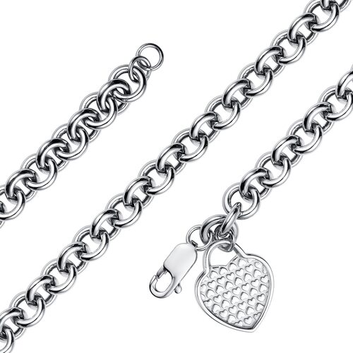 Браслет "Сердце" из серебра 925 пробы