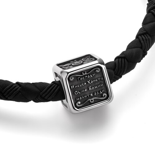 Браслет с черным бриллиантом из серебра 925 пробы